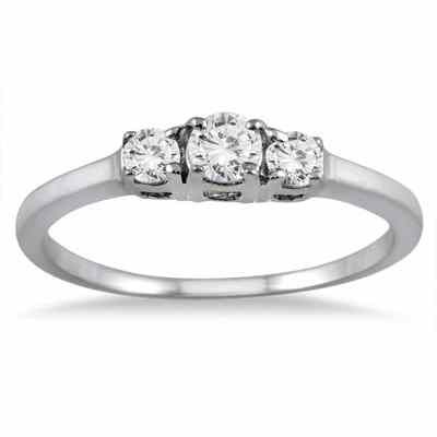 1/4 Carat Three Stone Diamond Ring in 14K White Gold -  - RGF50584
