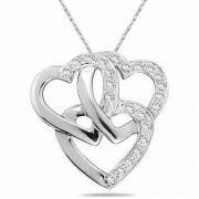 1/4 Carat Triple Heart Diamond Heart Necklace
