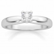 1/5 Carat Diamond Solitaire Ring, 14K White Gold