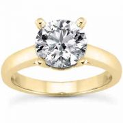 1 Carat Classic Diamond Solitaire Engagement Ring in 14K Yellow Gold