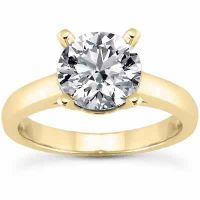 1 Carat Classic CZ Solitaire Engagement Ring in 14K Yellow Gold
