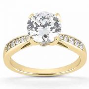 1.50 Carat CZ Classic Engagement Ring in 14K Yellow Gold