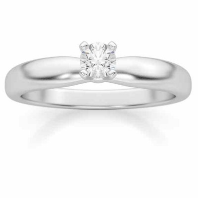1/6 Carat Diamond Solitaire Ring, 14K White Gold -  - DSR1-015