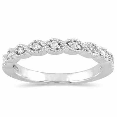 1/6 Carat Diamond Wedding Band in 10K White Gold -  - RGF12536