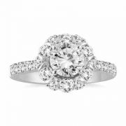 1 7/8 Carat Designer Diamond Halo Engagement Ring in 14K White Gold