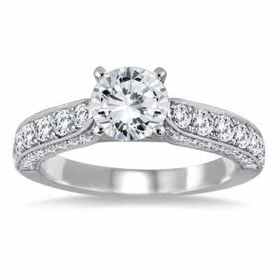 1 7/8 Carat Total Diamond Engagement Ring in 14K White Gold -  - RGF50719