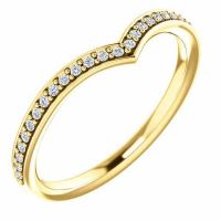 1/8 Carat Diamond "V" Ring, 14K Yellow Gold