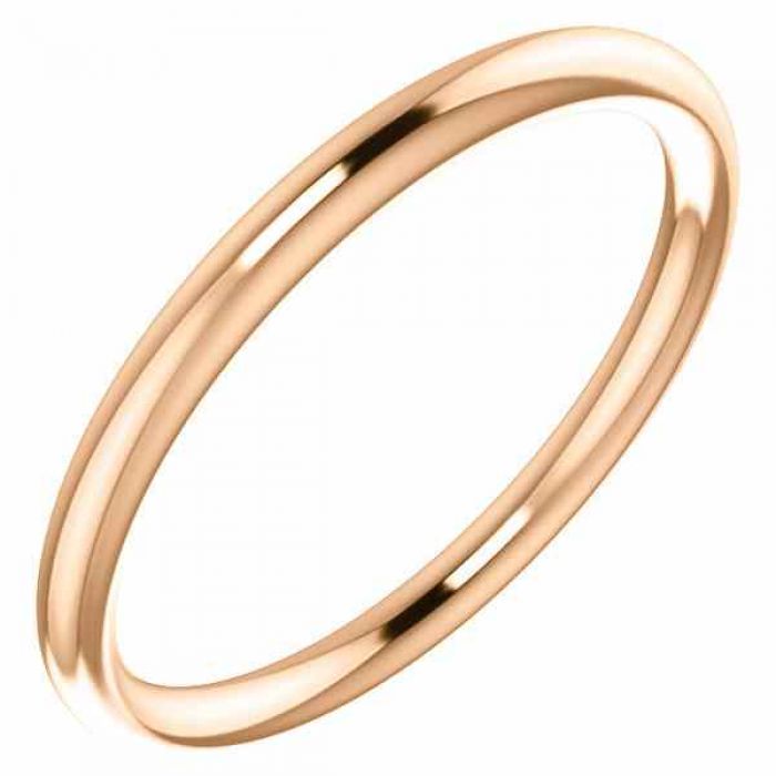 Wedding Rings : 1.9mm 14K Rose Gold Plain Wedding Band Ring