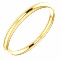 1.9mm Plain 14K Yellow Gold Wedding Band Ring