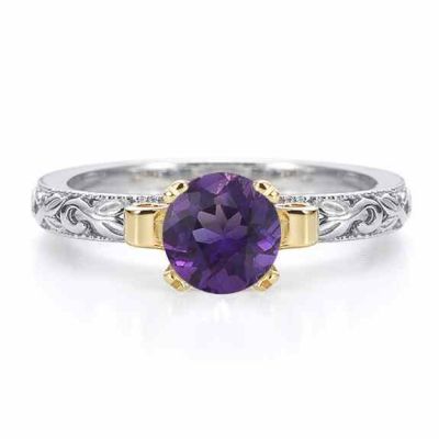 1 Carat Art Deco Amethyst Engagement Ring -  - EGR3900AM