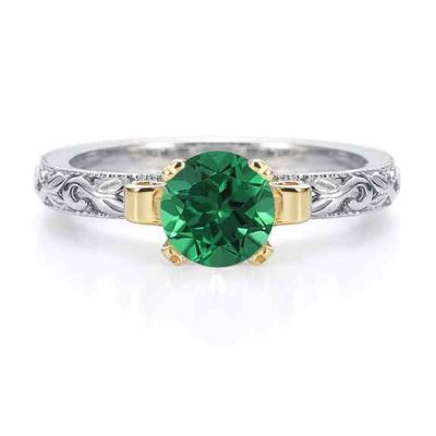 1 Carat Art Deco Emerald Engagement Ring -  - EGR3900EM