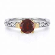 1 Carat Art Deco Garnet Engagement Ring