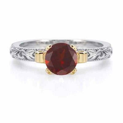 1 Carat Art Deco Garnet Engagement Ring -  - EGR3900GT