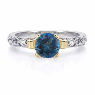 1 Carat Art Deco London Blue Topaz Engagement Ring -  - EGR3900LBT