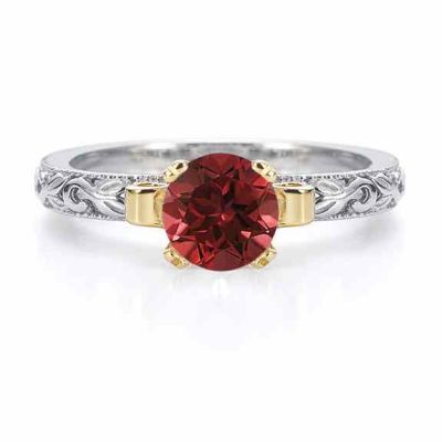 1 Carat Art Deco Ruby Engagement Ring -  - EGR3900RB