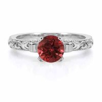 1 Carat Art Deco Ruby Ring in Sterling Silver