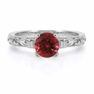 1 Carat Art Deco Ruby Ring in Sterling Silver -  - EGR3900RBSS