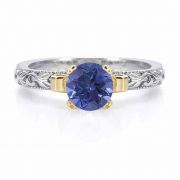1 Carat Art Deco Sapphire Engagement Ring