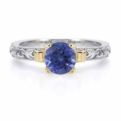 1 Carat Art Deco Sapphire Engagement Ring -  - EGR3900SP