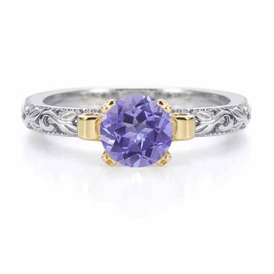 1 Carat Art Deco Tanzanite Engagement Ring -  - EGR3900TZ