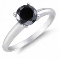 1/2 Carat Black Diamond Solitaire Ring