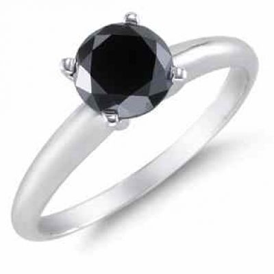 1/2 Carat Black Diamond Solitaire Ring -  - BDRG-50