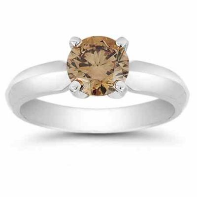 1 Carat Champagne Diamond Solitaire Engagement Ring -  - AOGRG-250CHD