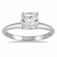 1 Carat Cushion-Cut Diamond Solitaire Ring in 14K White Gold