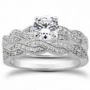 1.29 Carat Diamond Bridal Wedding Ring Set