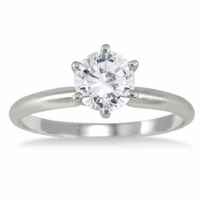 1 Carat Diamond Solitaire Ring, 14K White Gold -  - RGF50304