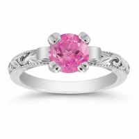 Sterling Silver Pink Topaz Paisley Ring