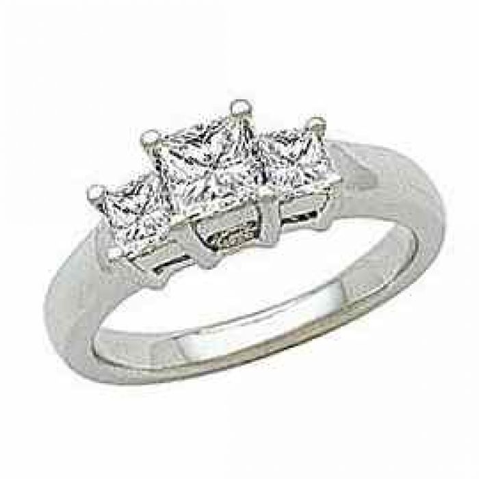  Wedding  Rings  1  Carat  Princess  Cut  Diamond  Three Stone 