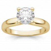 1 Carat Round Diamond Solitaire Ring, 14K Yellow Gold 1 Carat Round Diamond Solitaire Ring, 14K Yellow Gold