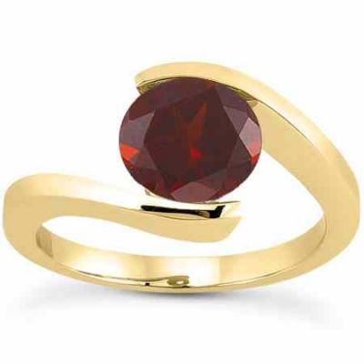 1 Carat Tension-Set Crimson Garnet Ring, 14K Yellow Gold -  - US-ENR7806GTY