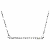 1 Inch 14K White Gold Diamond Bar Necklace