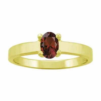 1-Stone Engravable Personalized Mother s Gemstone Ring, Gold -  - MNDL-F733-1Y