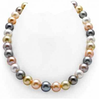 10-12mm South Sea & Freshwater Multicolor Pearl Necklace -  - 1012-FWTSSP-MC
