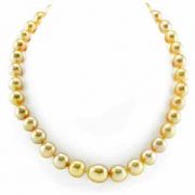 10-13mm Oval-Shaped Golden South Sea Pearl Necklace
