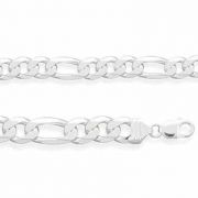10.5mm Sterling Silver Figaro Link Bracelet