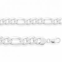 10.5mm Sterling Silver Figaro Link Bracelet