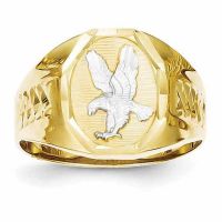 10K Gold and Rhodium American Eagle Ring