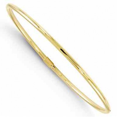 10K Yellow Gold Slip-on Twist Bangle Bracelet -  - QGBR-5698-7