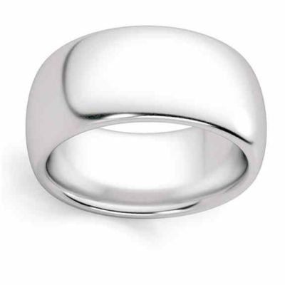 10mm Plain White Gold Wedding Band Ring -  - PWB-10