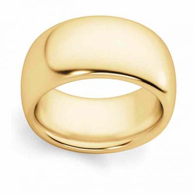 10mm Wide Plain Wedding Band Ring in 14K Gold -  - PYB-10