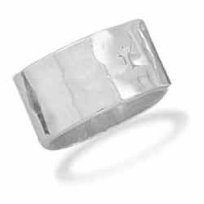 11mm Hammered Sterling Silver Ring -  - MMA-82515