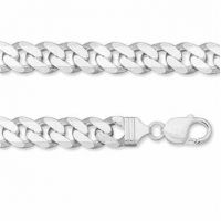 11mm Sterling Silver Curb Link Bracelet
