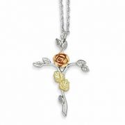 12K Rose Gold & Silver Rose of Sharon Necklace