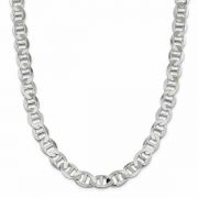 12mm Sterling Silver Mariner Chain Necklace, 20"
