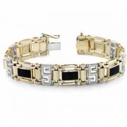 14 Karat Gold Men's Onyx Bracelet