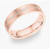 14 Karat Rose Gold Brushed Wedding Band Ring